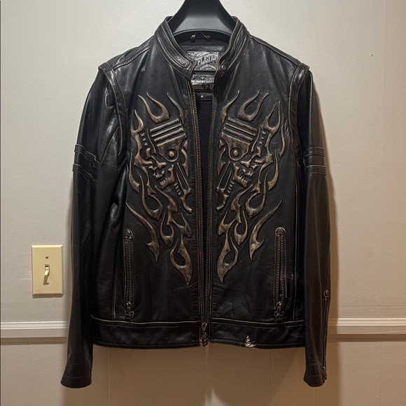 Affliction Black Premium Leather Jacket - Picture 1 of 12
